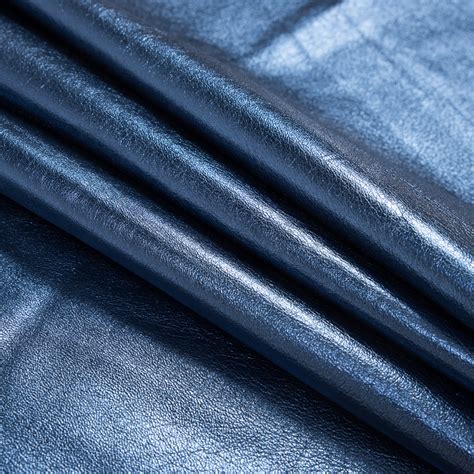 metallic blue leather fabric|Medium Metallic Blue Foil Lamb Leather .